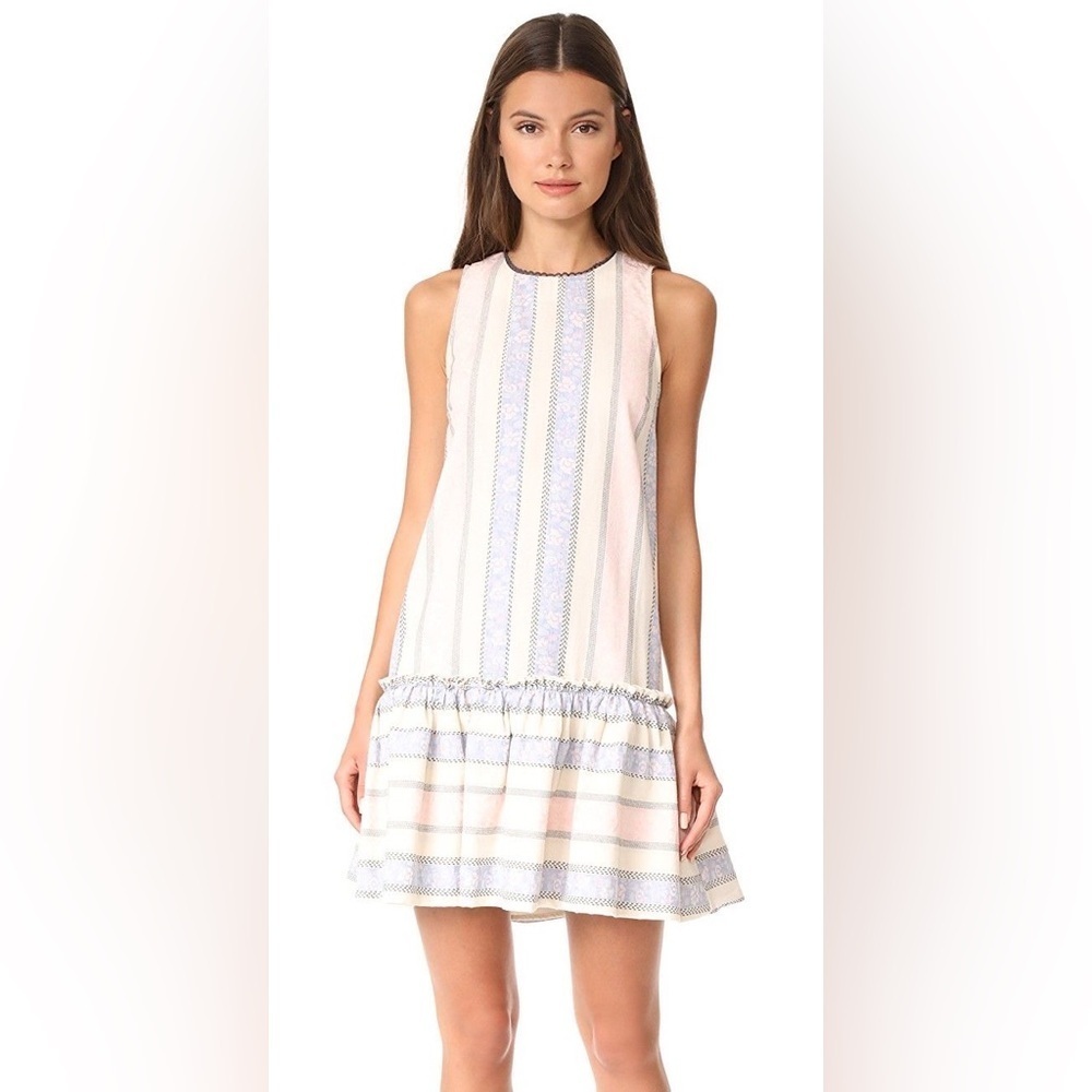 Anthropologie HD in Paris Pastel Colors Devon Drop-Waist Dress Size Medium